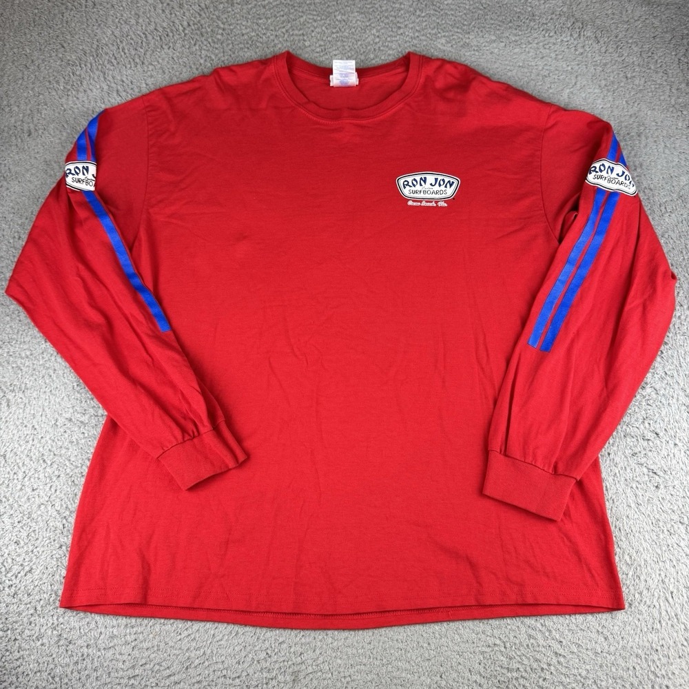 Ron Jon Surf Shop Long Sleeve Surf Skater‎ T Shirt Red Men's Xl Cocoa Beach Y2k